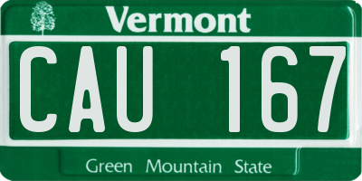 VT license plate CAU167
