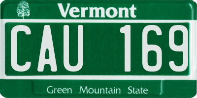 VT license plate CAU169