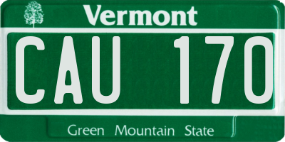 VT license plate CAU170