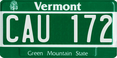 VT license plate CAU172