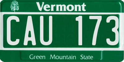 VT license plate CAU173