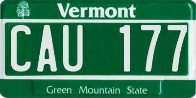 VT license plate CAU177