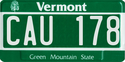 VT license plate CAU178