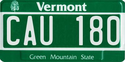 VT license plate CAU180