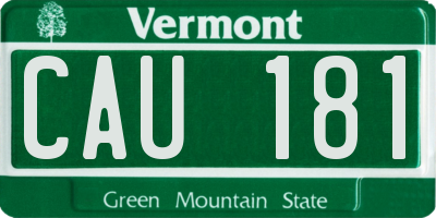 VT license plate CAU181