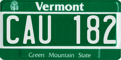 VT license plate CAU182