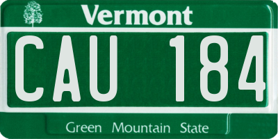 VT license plate CAU184