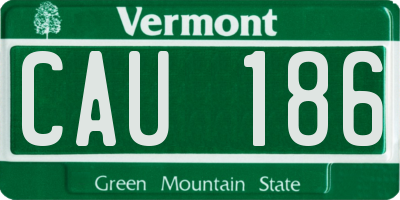 VT license plate CAU186