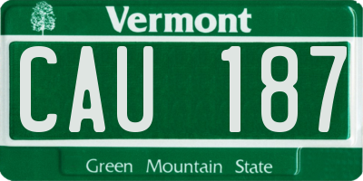 VT license plate CAU187