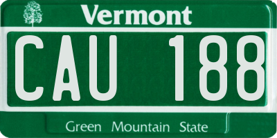 VT license plate CAU188