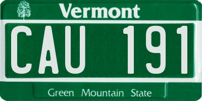 VT license plate CAU191