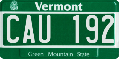 VT license plate CAU192