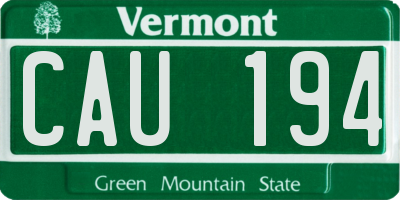 VT license plate CAU194