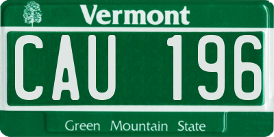 VT license plate CAU196
