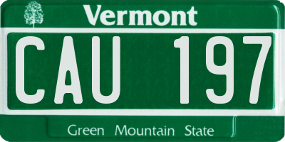 VT license plate CAU197