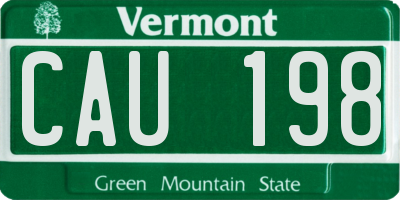 VT license plate CAU198