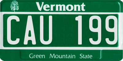 VT license plate CAU199