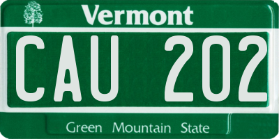 VT license plate CAU202