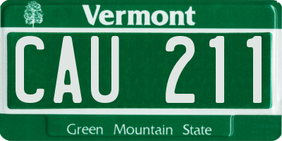 VT license plate CAU211