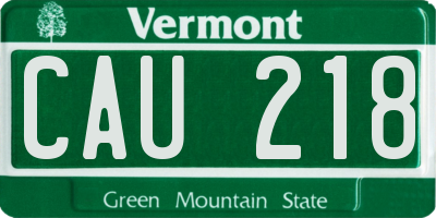 VT license plate CAU218