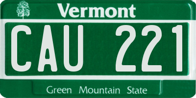 VT license plate CAU221