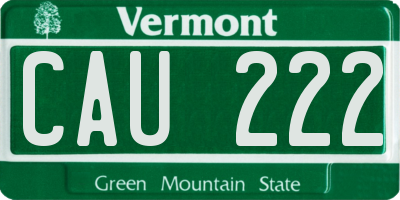 VT license plate CAU222