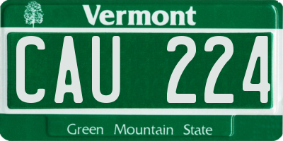 VT license plate CAU224
