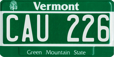 VT license plate CAU226