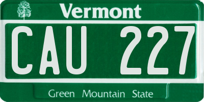 VT license plate CAU227