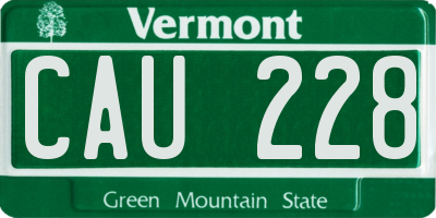 VT license plate CAU228