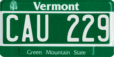 VT license plate CAU229