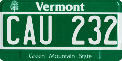 VT license plate CAU232
