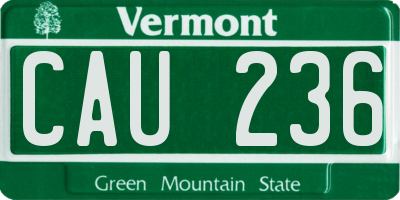 VT license plate CAU236
