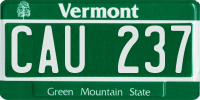 VT license plate CAU237