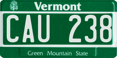 VT license plate CAU238