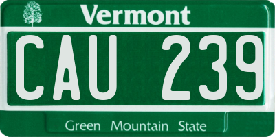 VT license plate CAU239