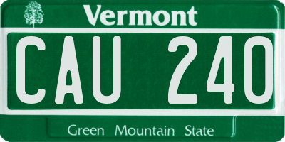 VT license plate CAU240