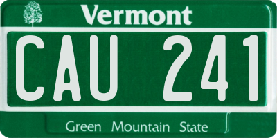 VT license plate CAU241