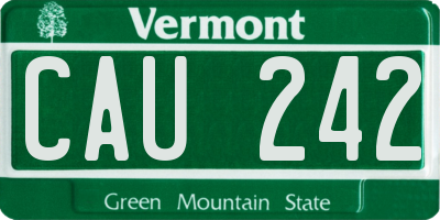 VT license plate CAU242