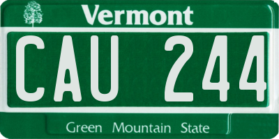 VT license plate CAU244
