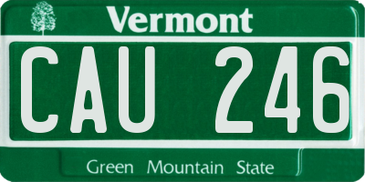 VT license plate CAU246