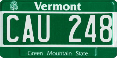 VT license plate CAU248