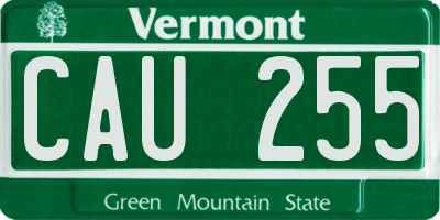 VT license plate CAU255
