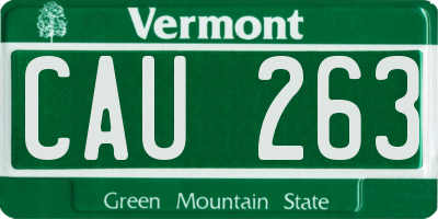 VT license plate CAU263