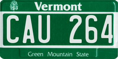 VT license plate CAU264