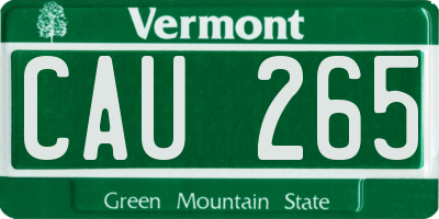 VT license plate CAU265
