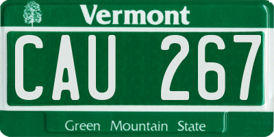 VT license plate CAU267