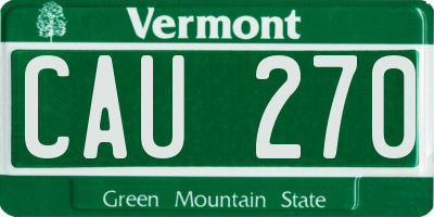 VT license plate CAU270