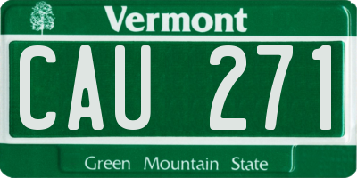 VT license plate CAU271
