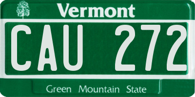 VT license plate CAU272